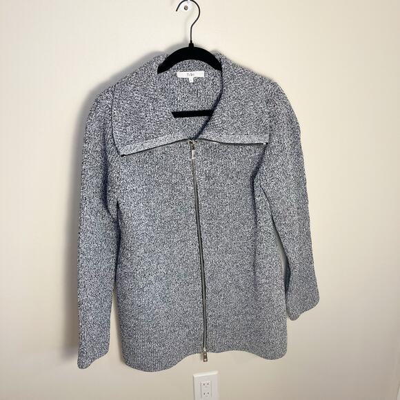 TIBI Tech Poly Sculpted Zip-Up Sweater Jacket Size Large - Picture 8 of 10